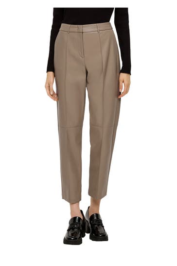 S.OLIVER BLACK LABEL Kunstlederhose greige