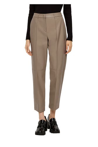 S.OLIVER BLACK LABEL Kunstlederhose greige