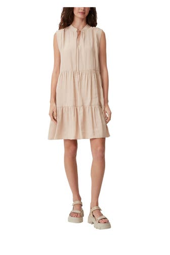 COMMA, Volantskleid hellbraun