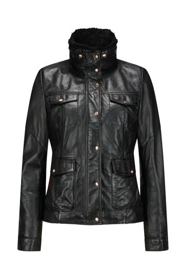 MILESTONE Lederjacke 'Madeleine' schwarz