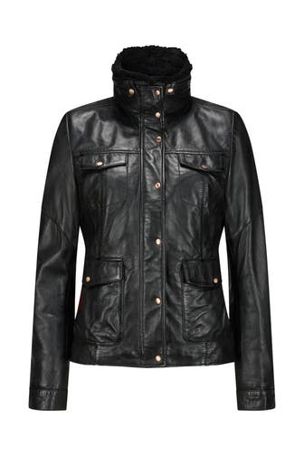 MILESTONE Lederjacke 'Madeleine' schwarz