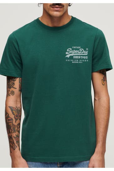 SUPERDRY T-Shirt 'Classic Heritage' waldgrün