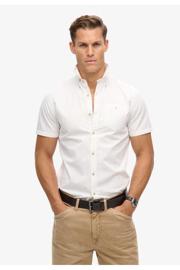SUPERDRY Kurzarmhemd weiß