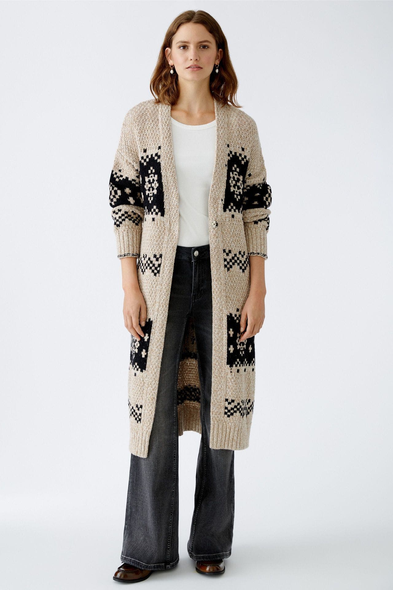 OUI Wollmix-Strickjacke zweifarbig, Bild 1