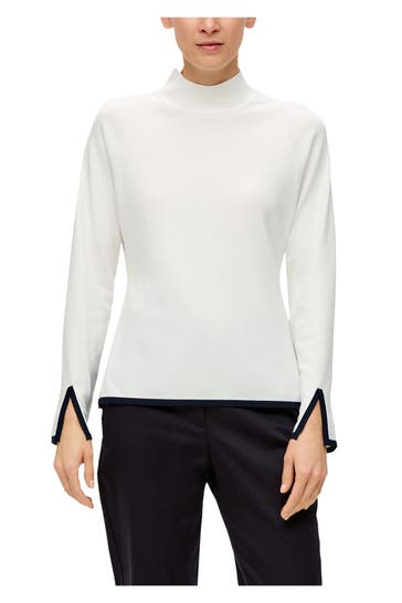 S.OLIVER BLACK LABEL Strickpullover weiß