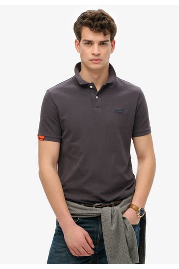 SUPERDRY Polo-Shirt 'Vintage Destroy' graublau