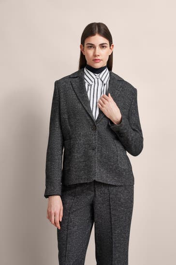 BUGATTI Wollmix-Blazer dunkelgrau