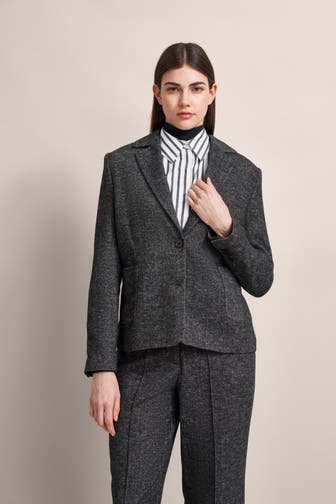 BUGATTI Wollmix-Blazer dunkelgrau