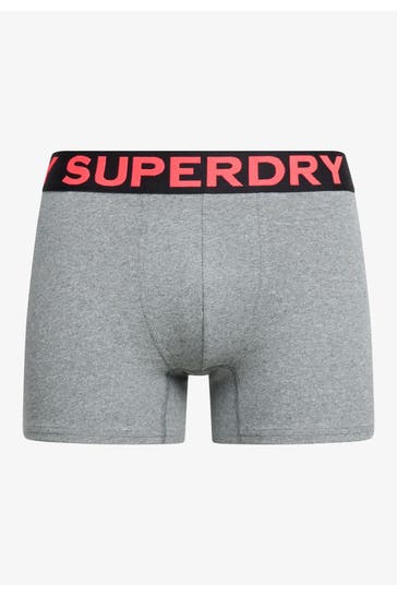 SUPERDRY 3er Pack Boxer Trunks grau meliert