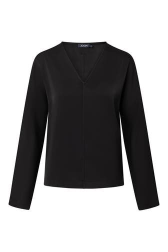 JOOP! Blusenshirt Satinbluse in Schwarz schwarz