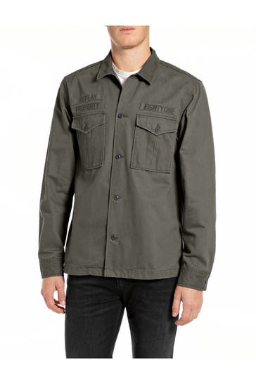 REPLAY Overshirt dunkelgrün