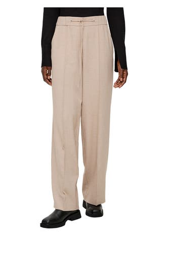 S.OLIVER BLACK LABEL Stoffhose beige wide leg