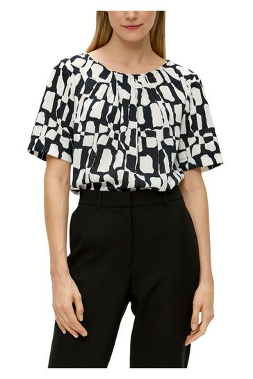 S.OLIVER BLACK LABEL Blusenshirt gemustert