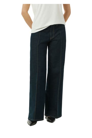 COMMA, Jeans dunkelblau flared