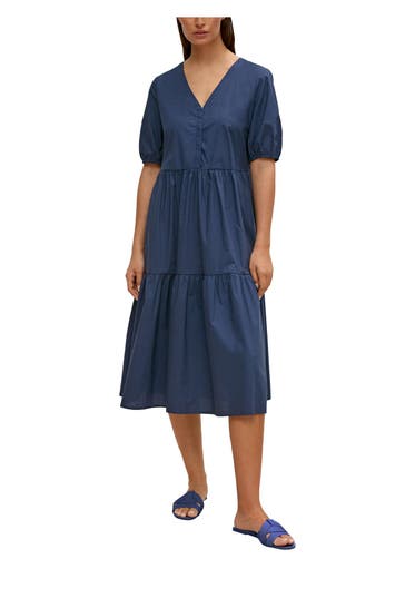 COMMA, Midikleid dunkelblau