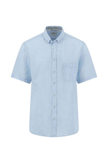 FYNCH-HATTON Kurzarmhemd hellblau Regular Fit