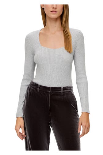 S.OLIVER BLACK LABEL Strickshirt hellgrau
