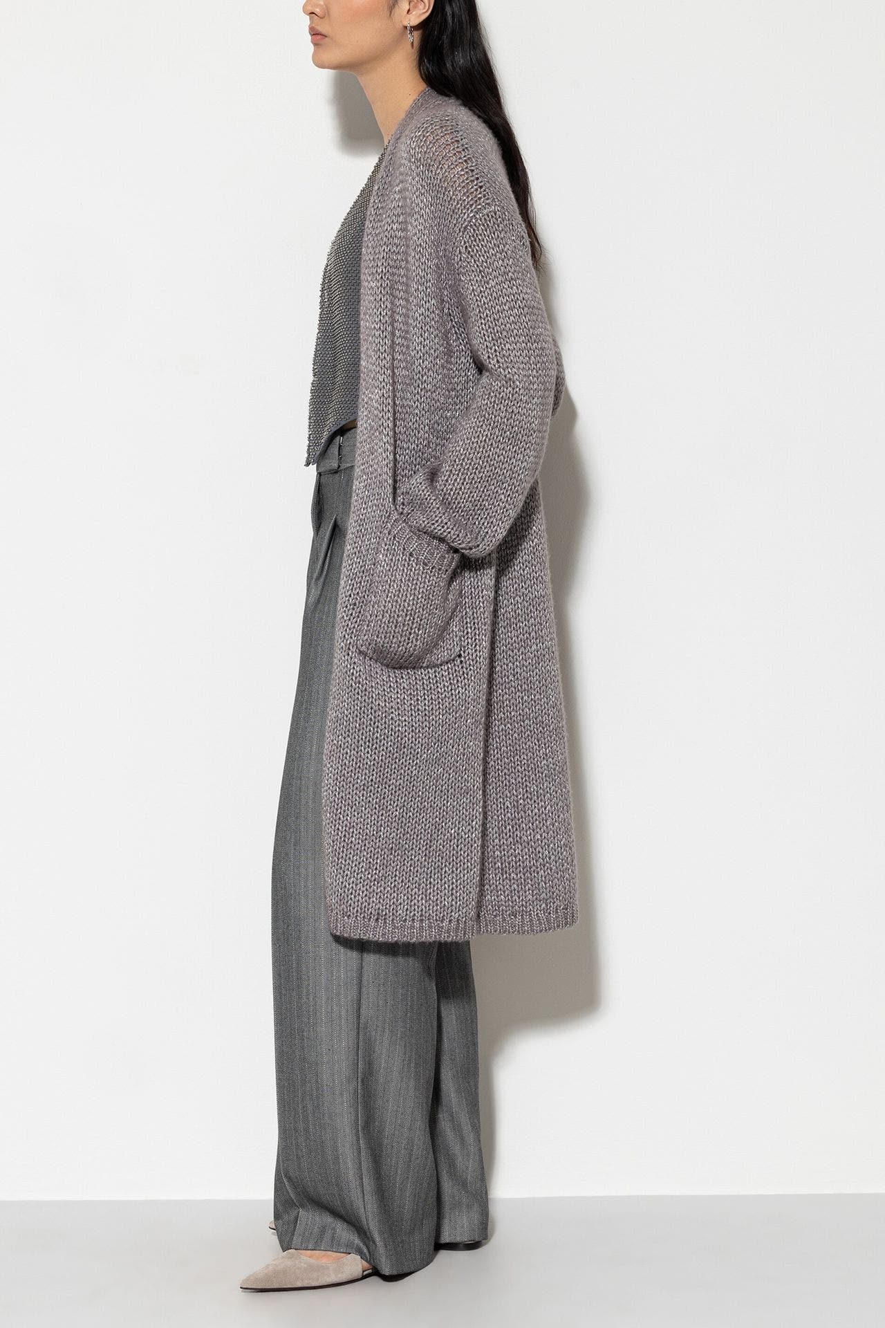 LUISA CERANO Strickjacke silber, Bild 1