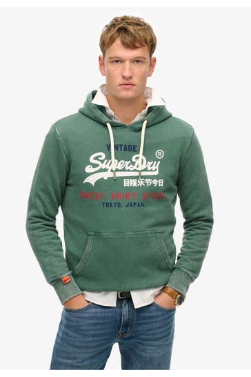 SUPERDRY Hoodie 'VL Cali' smaragdgrün