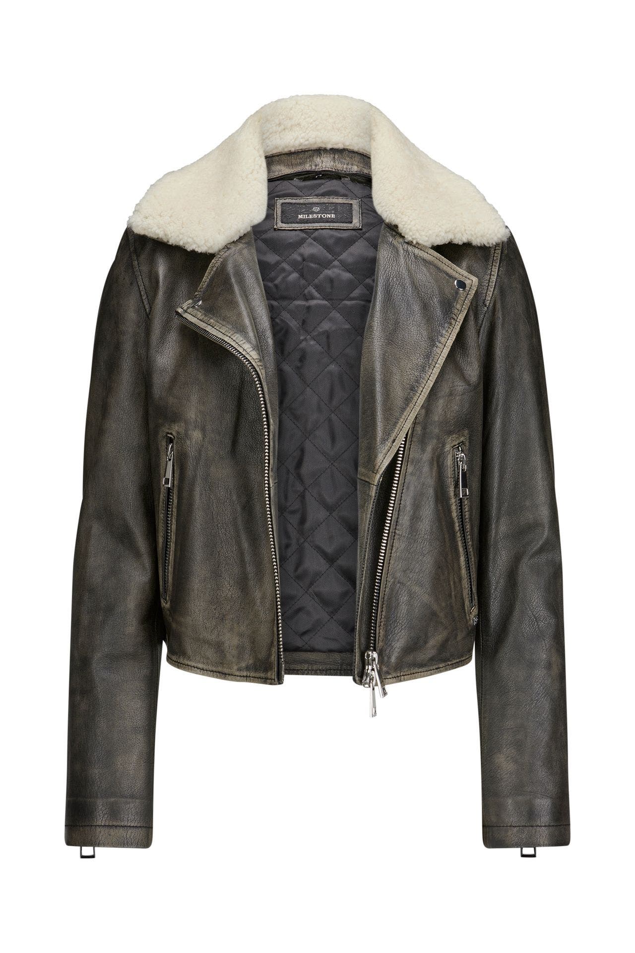 MILESTONE Lederjacke 'Shake' dunkelgrau, Bild 1