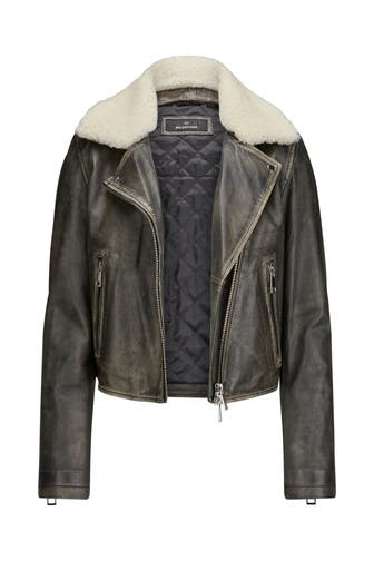 MILESTONE Lederjacke 'Shake' dunkelgrau