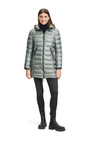 GIL BRET Steppmantel jade glänzend