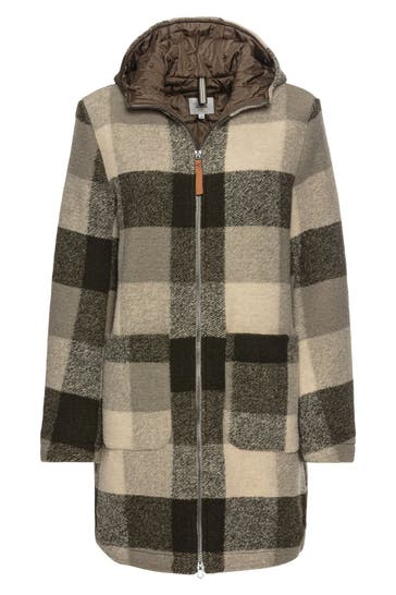 CAMEL ACTIVE Wollmix-Mantel kariert