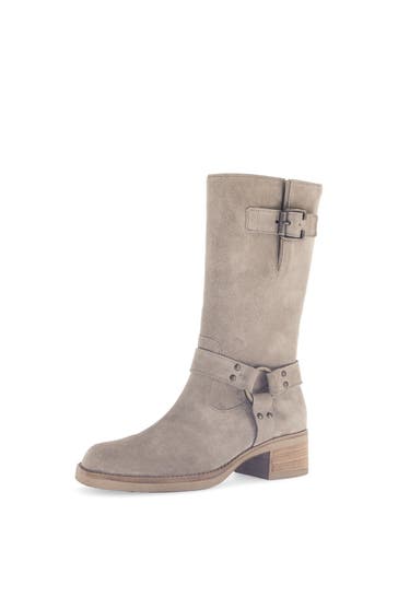 GABOR Biker-Boots 'Dreamvelour' beige