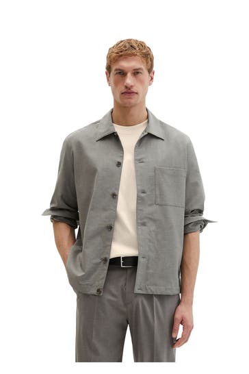 MARC O'POLO Wollmix-Overshirt steingrau