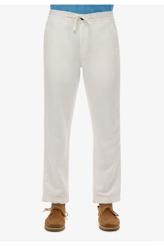 SUPERDRY Leinenmix-Hose weiß