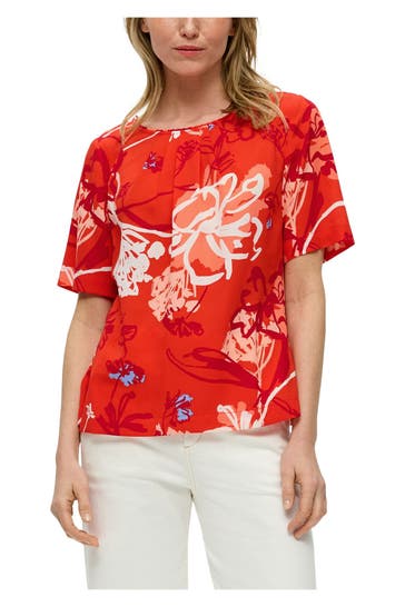 S.OLIVER BLACK LABEL Blusenshirt gemustert 