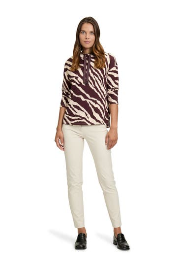 BETTY BARCLAY Sweatshirt lila gemustert