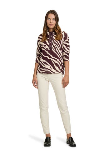 BETTY BARCLAY Sweatshirt lila gemustert