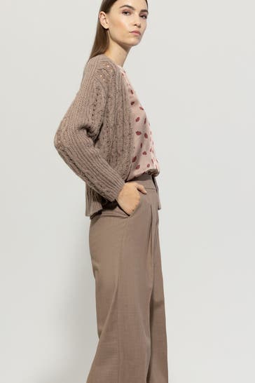 LUISA CERANO Strickjacke hellbraun