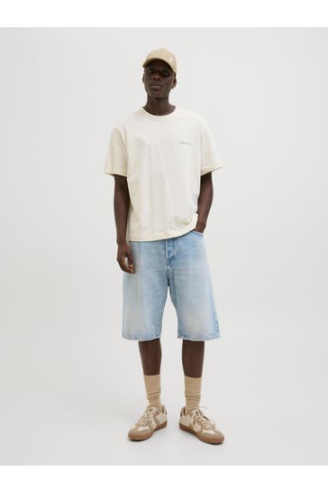 JACK & JONES Jeansshorts 'Iron' hellblau