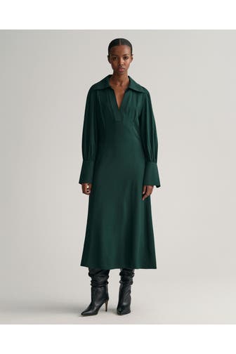GANT Blusenkleid dunkelgrün