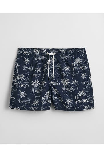 GANT Badeshorts dunkelblau gemustert