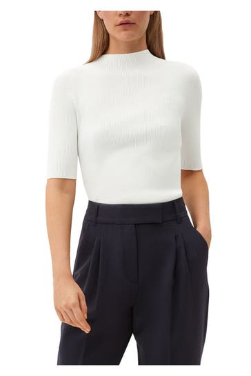 S.OLIVER BLACK LABEL Strickshirt weiß