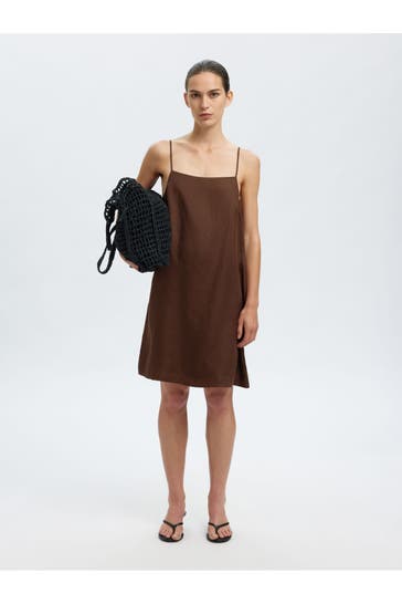 SELECTED Minikleid braun