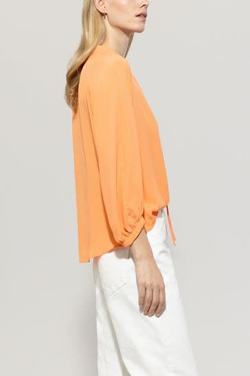 LUISA CERANO Seidenmix-Blusenshirt orange