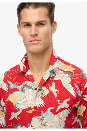 SUPERDRY Kurzarmhemd gemustert Regular Fit