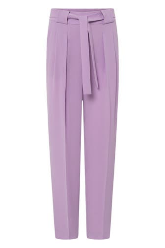 WINDSOR. Stoffhose Crêpe-Bundfalten-Hose in Schwarz flieder Slim