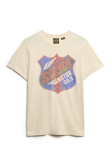 SUPERDRY T-Shirt 'Gasoline Graphic' creme
