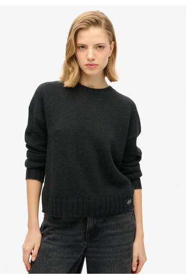 SUPERDRY Strickpullover schwarz