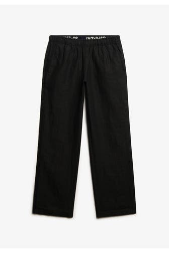 SUPERDRY Leinenhose schwarz