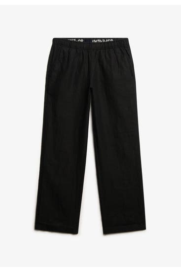 SUPERDRY - Leinenhose schwarz