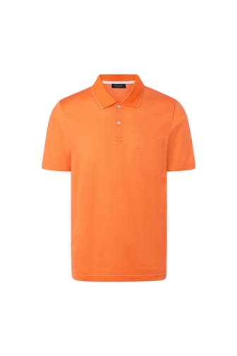 MAERZ MUENCHEN Polo-Shirt orange gemustert