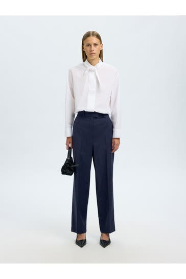 SELECTED Wollmix-Hose gestreift