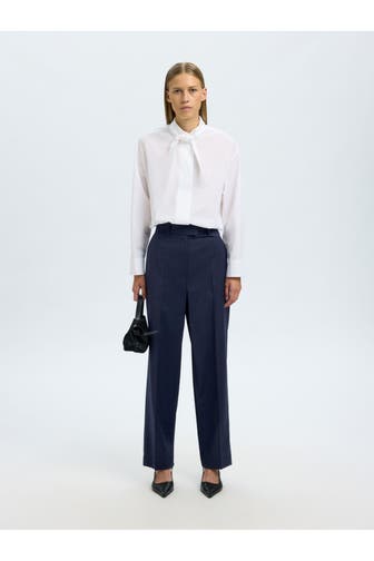 SELECTED Wollmix-Hose gestreift