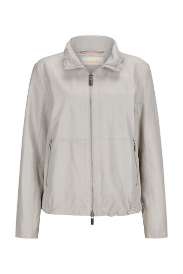 MILESTONE Lederjacke hellgrau